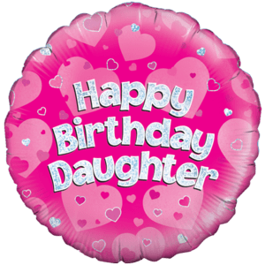 18" Happy Birthday Daughter Pink Holographic Balloon in a Box