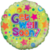 Get Well Soon! Holographic Stars Balloon in a Box Small Image