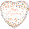 Sparkling Fizz Happy Anniversary White & Rose Balloon in a Box Small Image