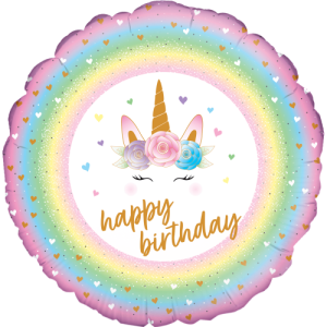 Flowers Unicorn Birthday Balloon in a Box