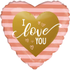Rose Gold Stripes I love you Balloon in a Box Small Image