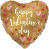 Gold Happy Valentine Hearts Balloon in a Box Small Image