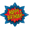 Superhero Birthday Star Burst Balloon in a Box Small Image