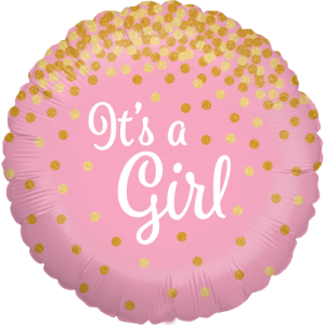 Glittering It’s a Girl Holographic Balloon in a Box