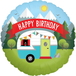 Happy Birthday Camping Balloon in a Box