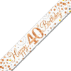 White & Rose Gold 40th Birthday Banner additional gift