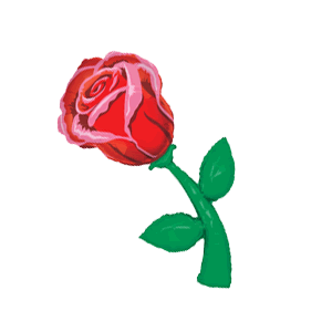 Single Red Rose Stem Balloon in a Box