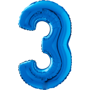 Giant Blue 3 Balloon in a Box