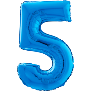 Giant Blue 5 Balloon in a Box