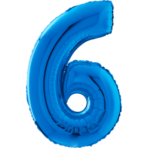 Giant Blue 6 Balloon in a Box