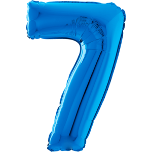 Giant Blue 7 Balloon in a Box