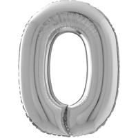 Giant Silver 0 balloon