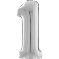 Giant Silver 1 balloon