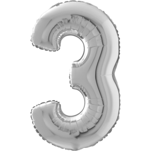 Giant Silver 3 Balloon in a Box