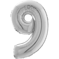 Giant Silver 9 balloon