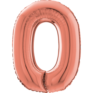 Giant Rose Gold 0 Balloon in a Box