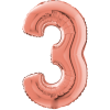 Giant Rose Gold 3 Balloon in a Box Small Image
