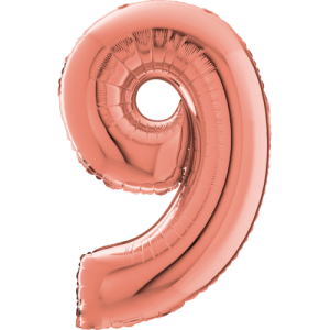 Giant Rose Gold 9 Balloon in a Box