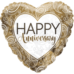 Anniversary Golden Heart Balloon in a Box