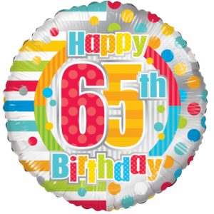 Happy 65th Birthday Unisex 18" Balloon in a Box