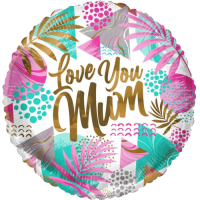 Love You Mum Jungle Theme balloon