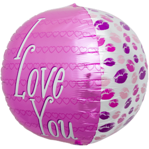 17" I Love You Kisses Sphere Pink Balloon in a Box