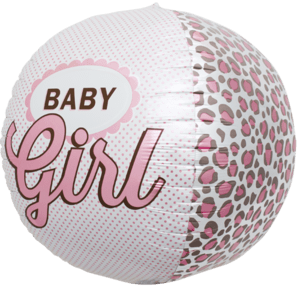 Pink Baby Girl Sphere Balloon in a Box