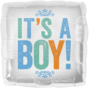 Colourful It's a Boy Block Letters Balloon in a Box