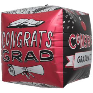 Congrats Graduate Doodles Cube Balloon in a Box