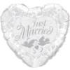 Just Married Silver Doves Balloon in a Box Small Image