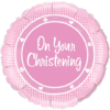 Pink On Your Christening Balloon in a Box Small Image