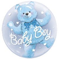 Blue Baby Boy Bear balloon