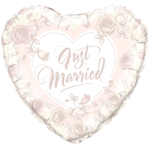 Just Married Floral Print Balloon in a Box