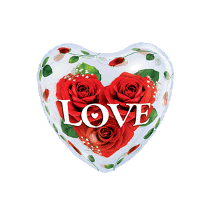 20" Roses Love Heart Bubble Balloon in a Box