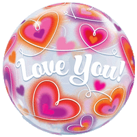 22" Love You Doodle Hearts Bubble balloon