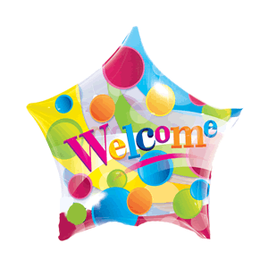 Colourful Welcome Balloon in a Box