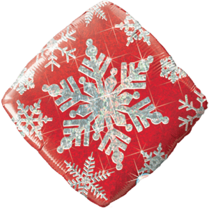 Red Diamond Holographic Snowflake Balloon in a Box