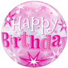 Happy Birthday Pink Bubble Balloon in a Box Small Image
