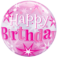 Happy Birthday Pink Bubble balloon