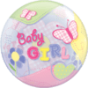 Baby Girl Butterflies Themed Bubble Balloon in a Box Small Image