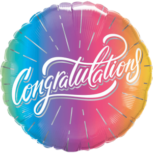 Congratulations Vibrant Ombre Balloon in a Box